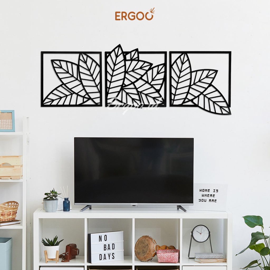 ERGOO Hiasan Dinding Ruang Tamu Motif Daun - Ukuran L