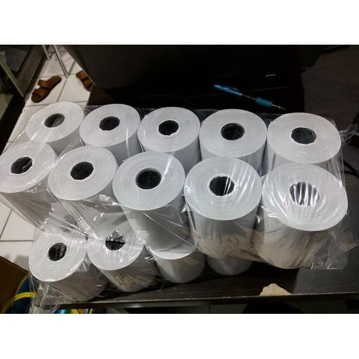 KERTAS STRUK KASIR PRINTER DOTMATRIX NCR 1PLY 75X60 EPSON TMU220 RANGKAP SATU