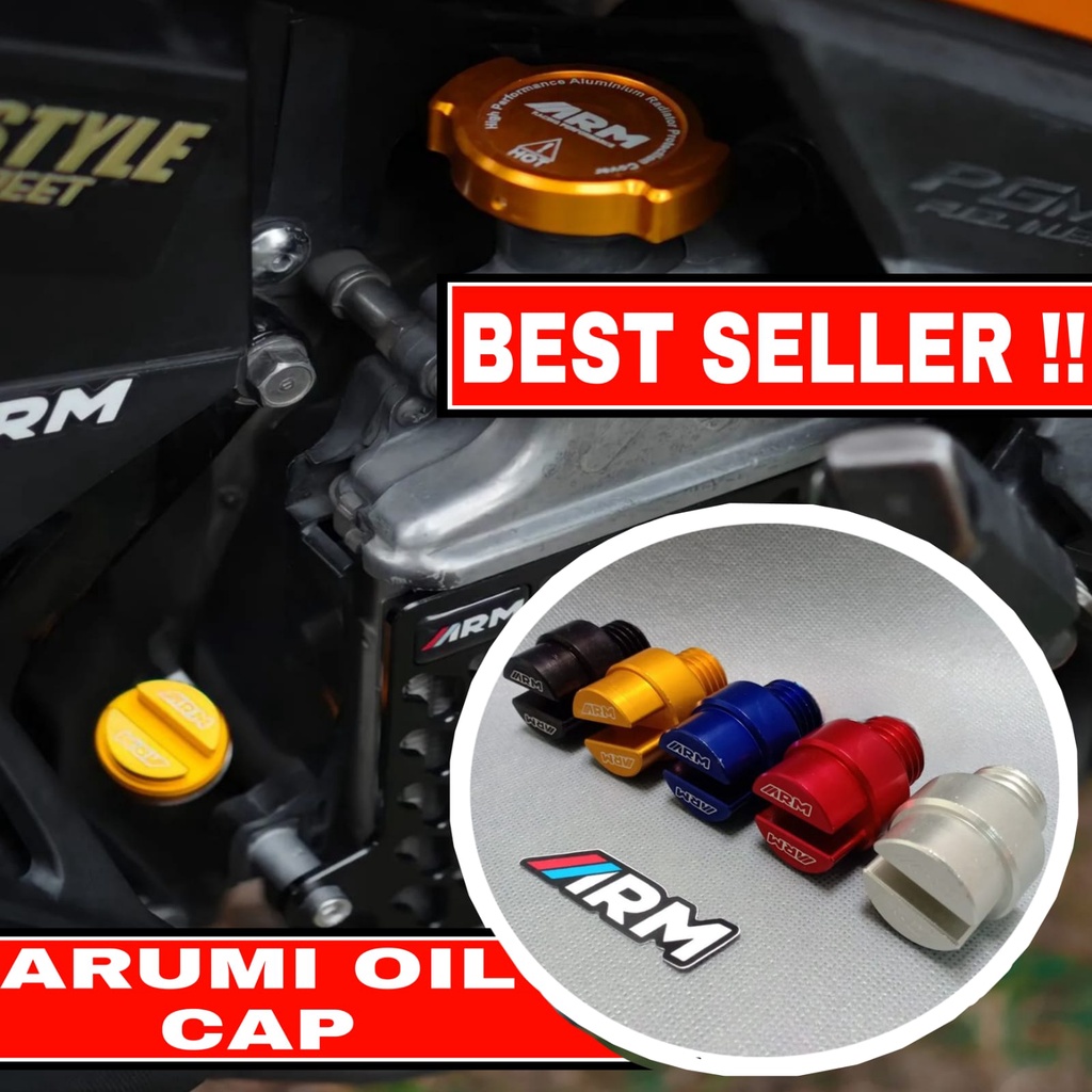 ARUMI Tutup Oli Mesin ARM Beat Scoopy Vario Pcx Mio Xeon Nmax Aerox Lexi Alumunium arm tutup oli var