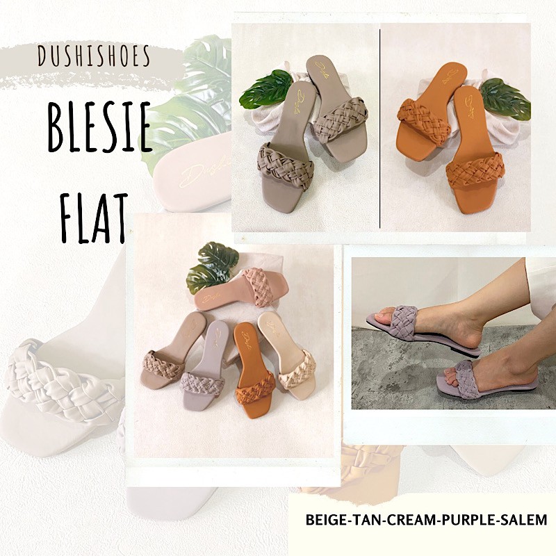 Blesiee - Sandal kepang wanita flat