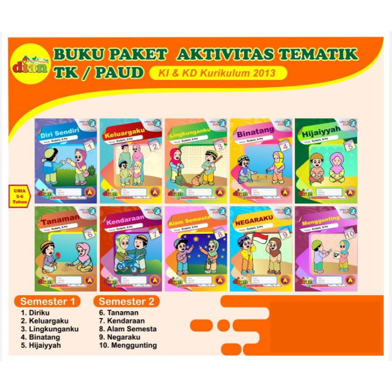 Buku paket aktivitas tematik TK / PAUD