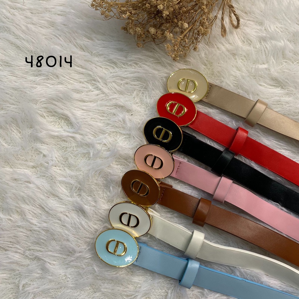 52390 - 48014 BELT KECIL KEPALA OVAL CD PREMIUM TALI PINGGANG BASIC WANITA IKAT PINGGANG CD WANITA K