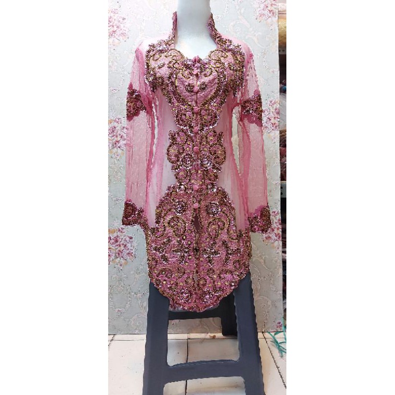 kebaya stelan bordir full fayet rok dan slayer