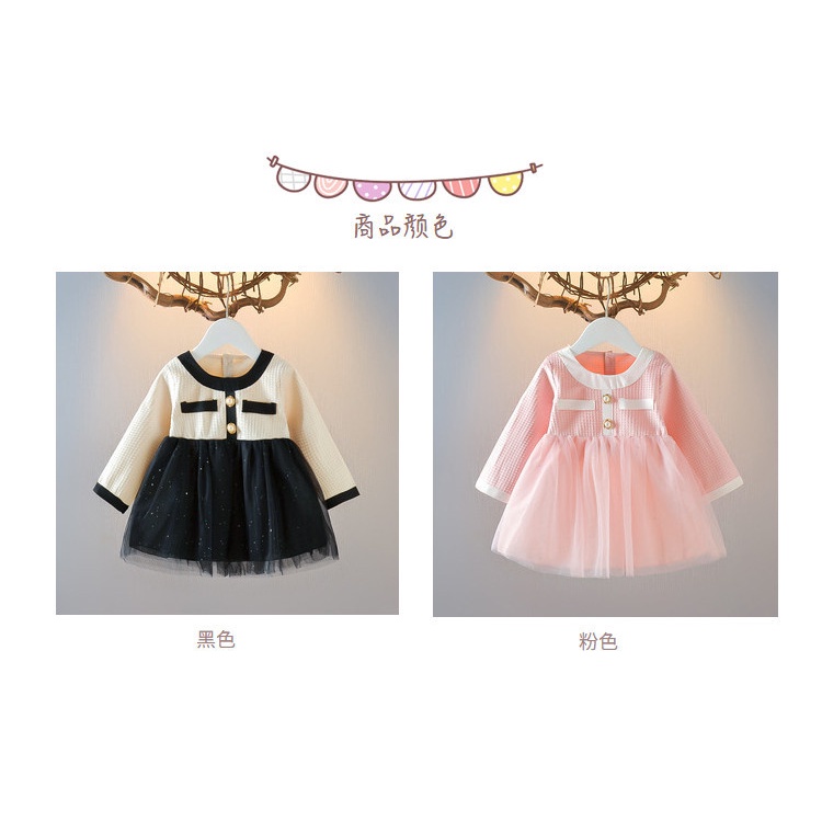 Dress Bayi Perempuan TIARA Baju Anak Bayi Perempuan Import Lengan Panjang Korean Style