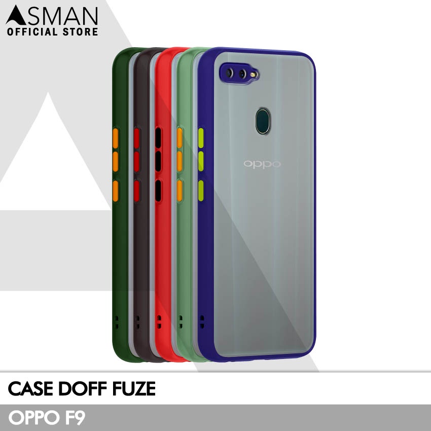 Asman Case Oppo F9 Doff Fuze Premium Shield Protector