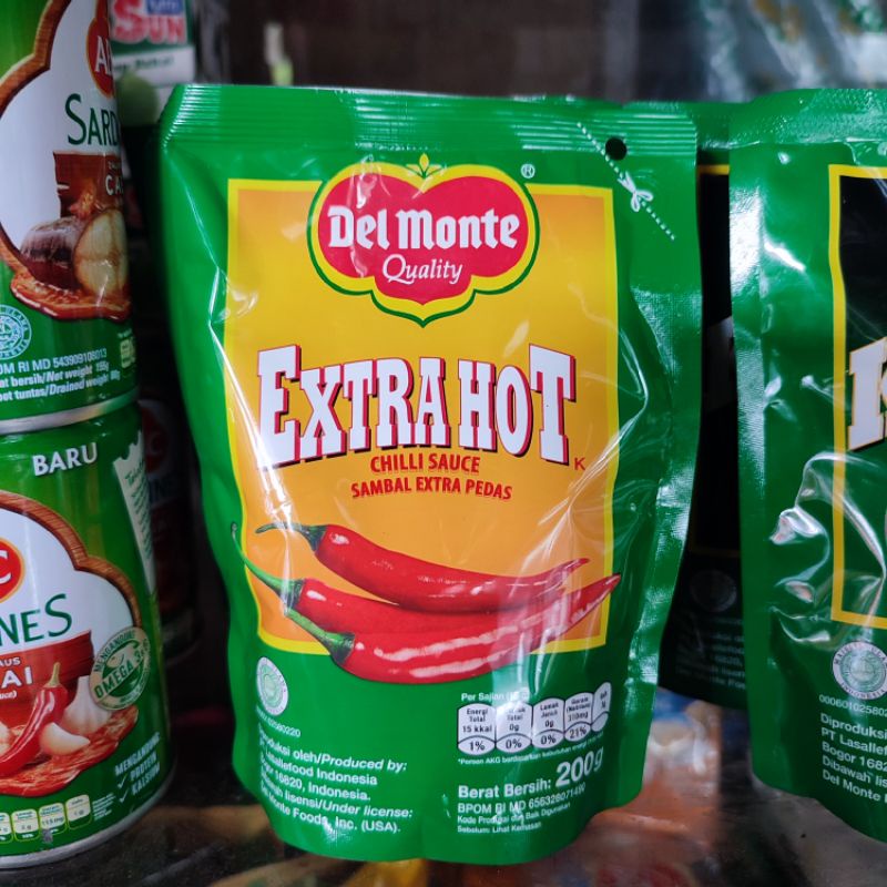 

Delmonte Saus ExtraHot 200gr dan saos Tomat 200gr