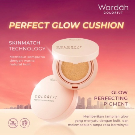 Wardah Colorfit Perfect Glow Cushion SPF 33 PA++ 15gr |  Bedak