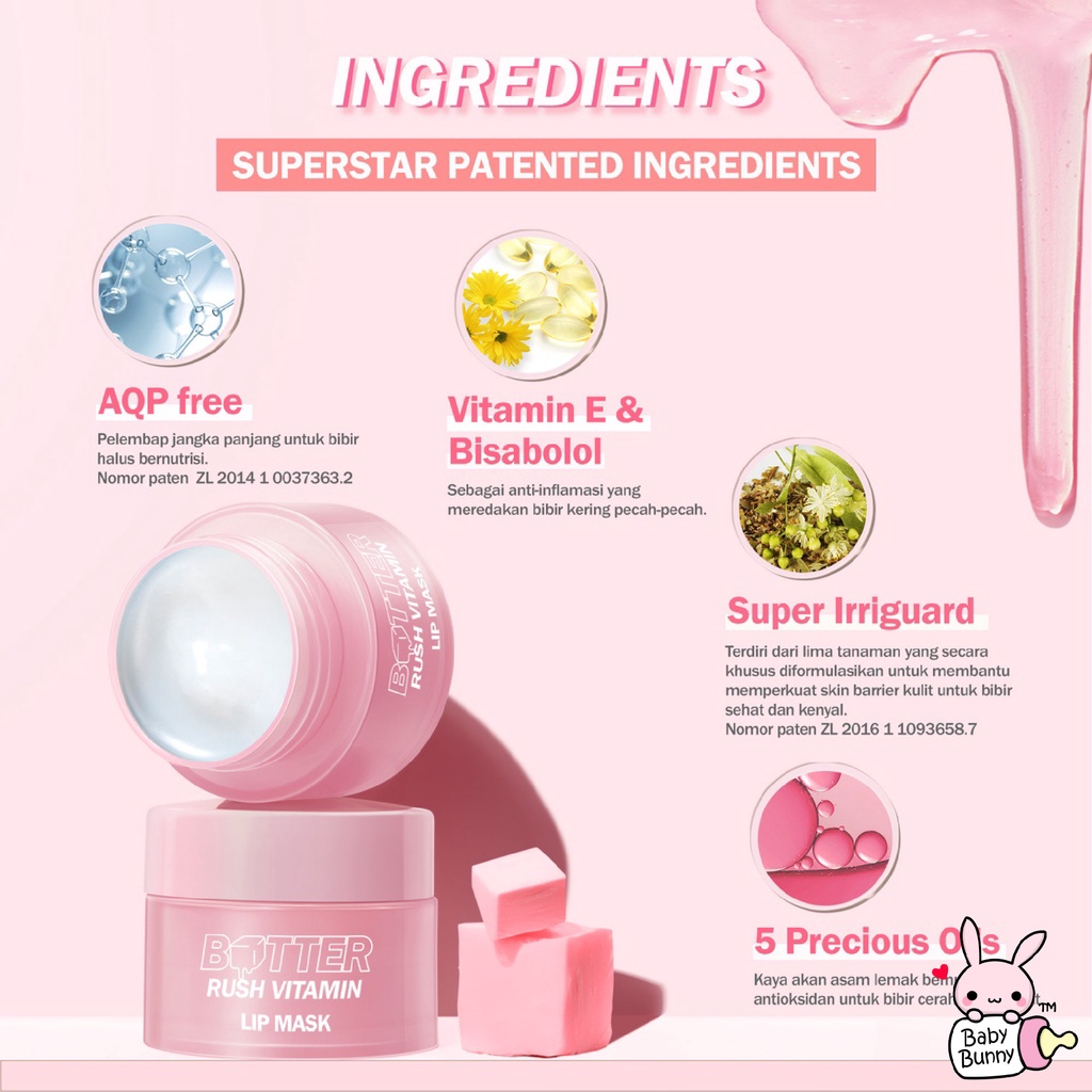 ❤ BELIA ❤ BARENBLISS Butter Rush Vitamin Lip Mask | Moisturizing Lip Balm | Lip Moist | Pelembab Bibir | BPOM