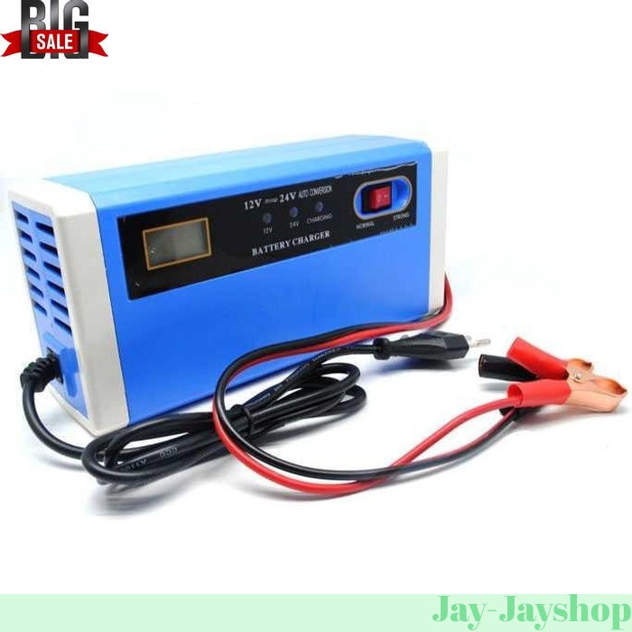 Charger Aki Mobil Motor Lead Acid 12-24V 10A with LCD