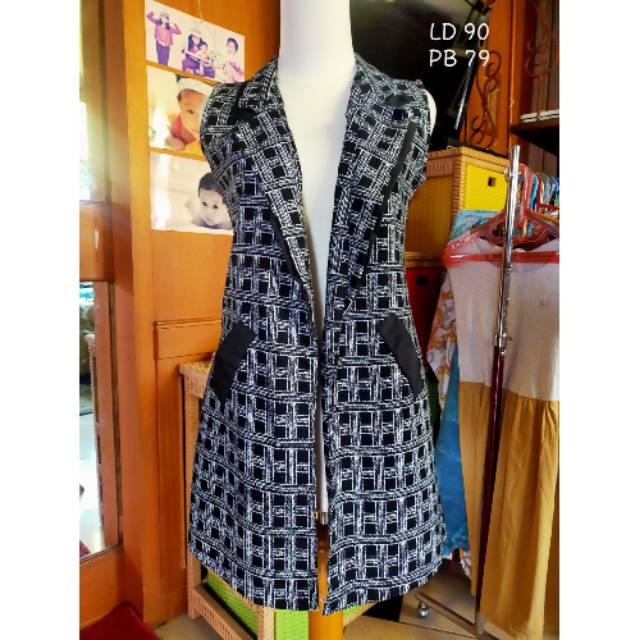 Outer butik premium import minimalis baju korea jepang bangkok motif kotak paris fashionable fashion