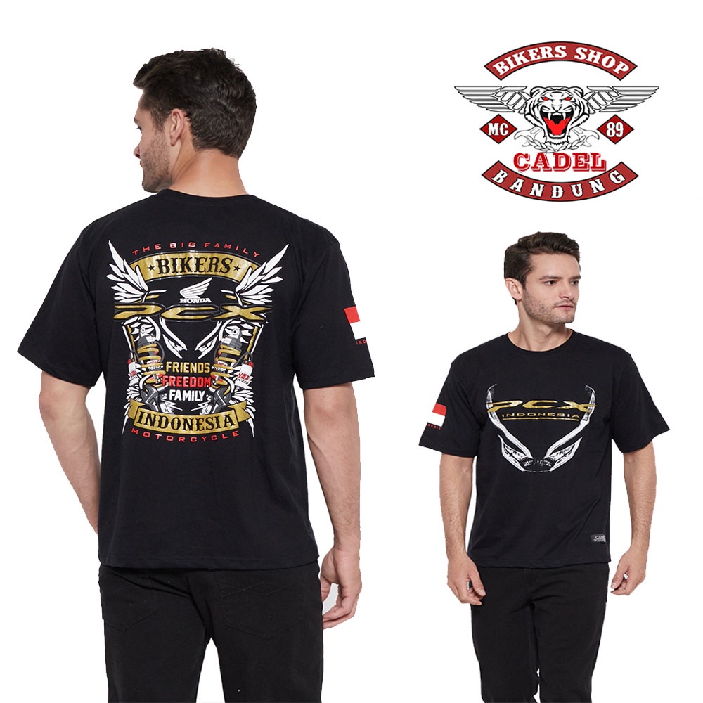 T-shirt PCX Kaos Distro Motor Honda Bikers Club Komunitas BONUS Stiker CADEL Bandung Racing terlaris