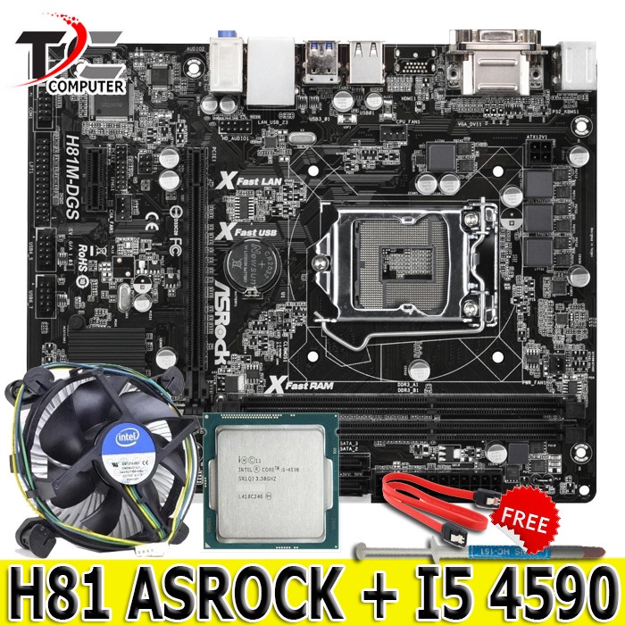 Mainboard Mobo Motherboard INTEL H81 LGA 1150 DAN PROCESSOR HASWELL