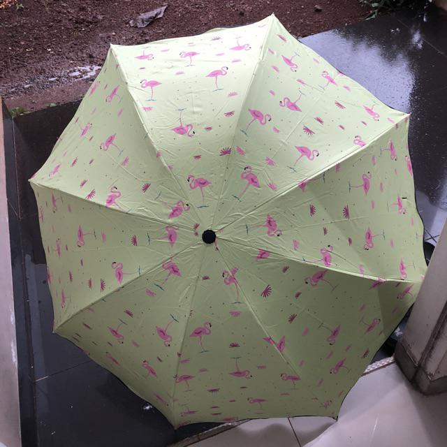 Payung Lipat Flamingo Bunga Cantik . Folded Umbrella Lucu Unik Anti Uv