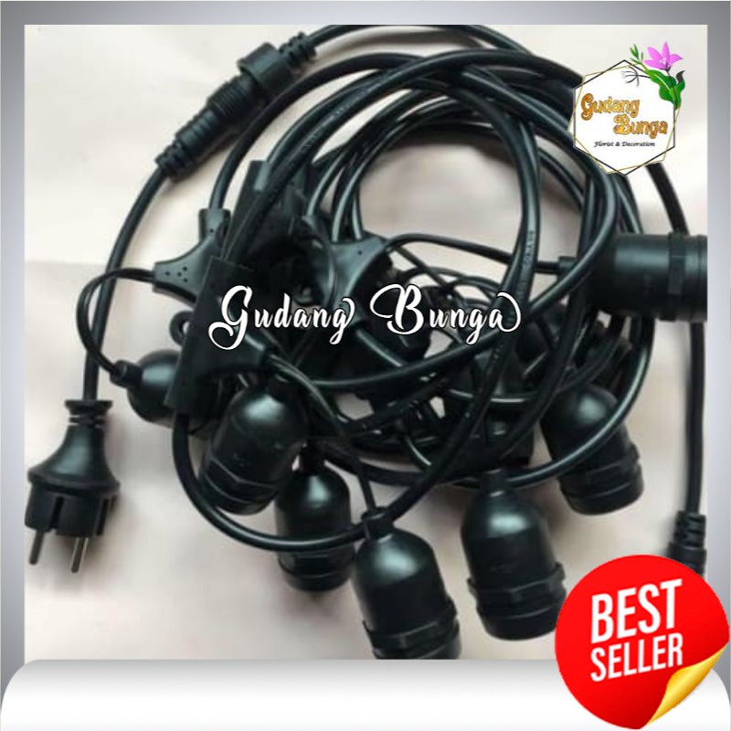 FITTING LAMPU GANTUNG PARAREL 10 METER WATER PROOF UNTUK INDOOR MAUPUN OUTDOOR /DECORASI CAFE YANG L