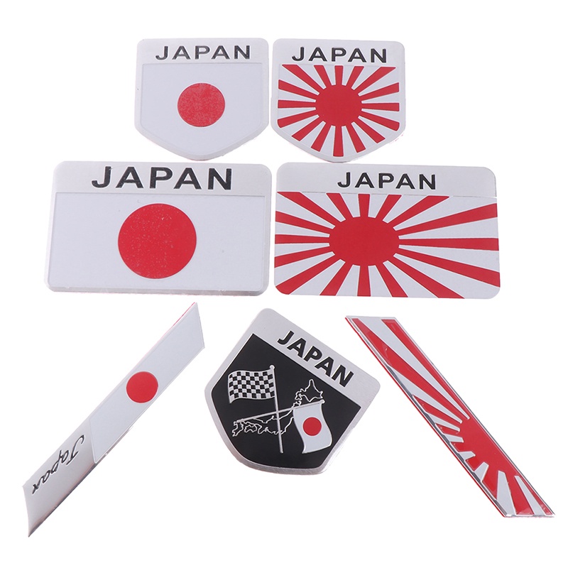 &lt; E2id &amp; &gt; 1Pc Stiker emblem Motif Bendera Jepang Bahan alloy Untuk Mobil / Motor