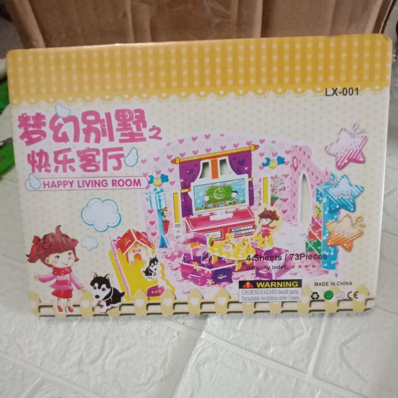 LYSASHOP - MAINAN EDUKASI ANAK PUZZLE 3D DIY BESAR/MELATIH MOTORIK KREATIFITAS KESABARAN IMAJINASI-Ruang Tamu
