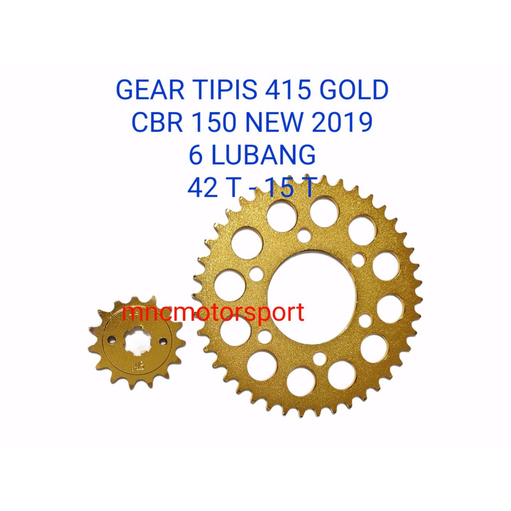 PAKET GEAR GIR 415 42 15 GOLD CBR 150 R LUBANG 6