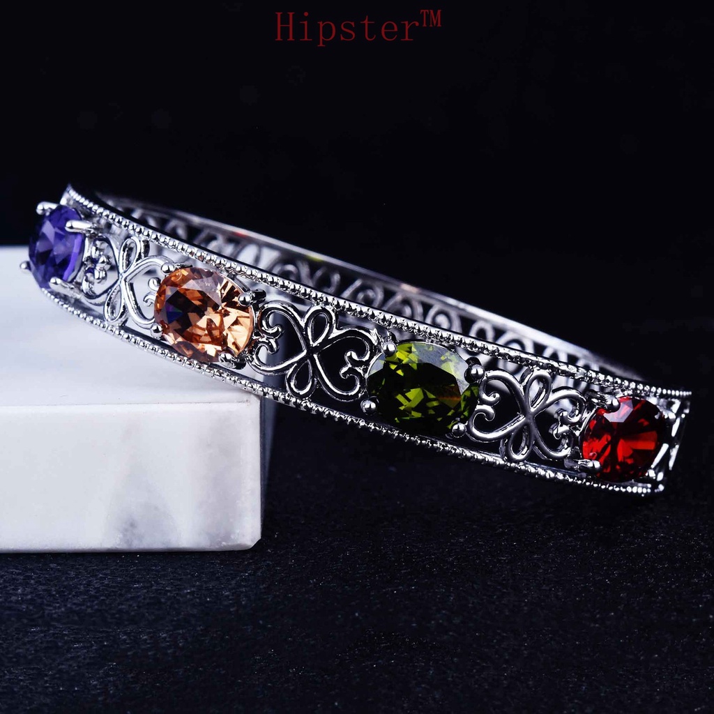 Fashion Luxury Natural Colored Gemstone Bracelet for Women