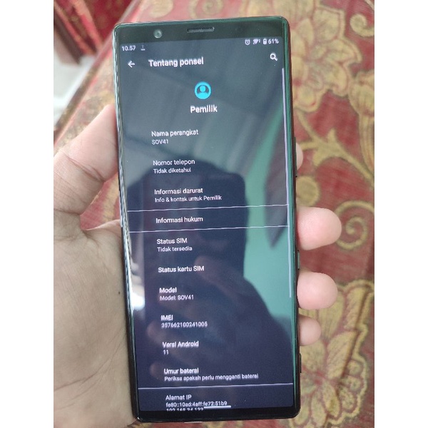 Sony Xperia 5 AU like new imei terdaftar sinyal 4G+