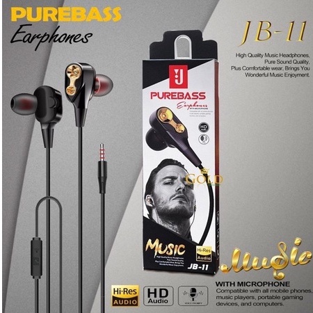 Headset JBL JB-11 Bass Handsfree Hansfree JBL JB11 Bass Earphone JBL JB-11 Extrabass