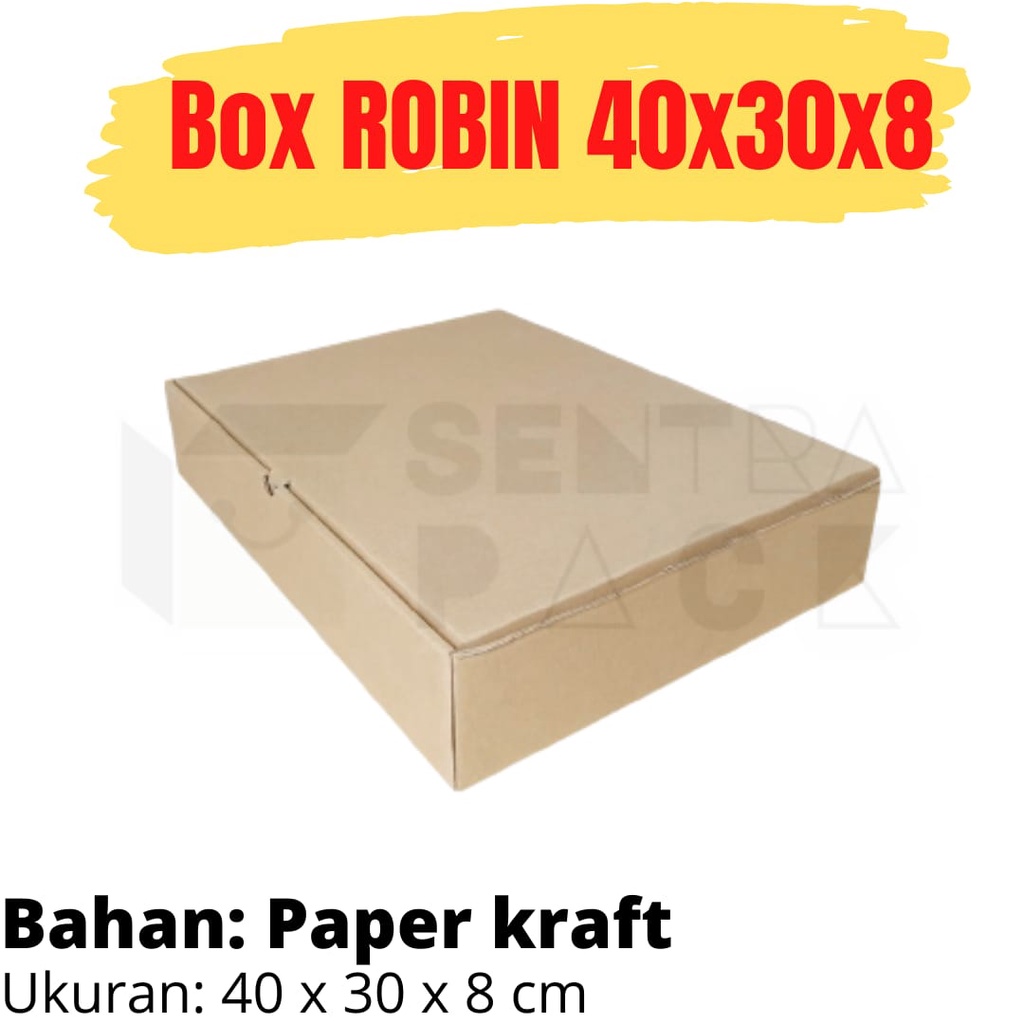 

Kardus Box 40x30x8cm ROBIN Kardus Hampers Baju Box onlineshop Packaging sentrapackmalang