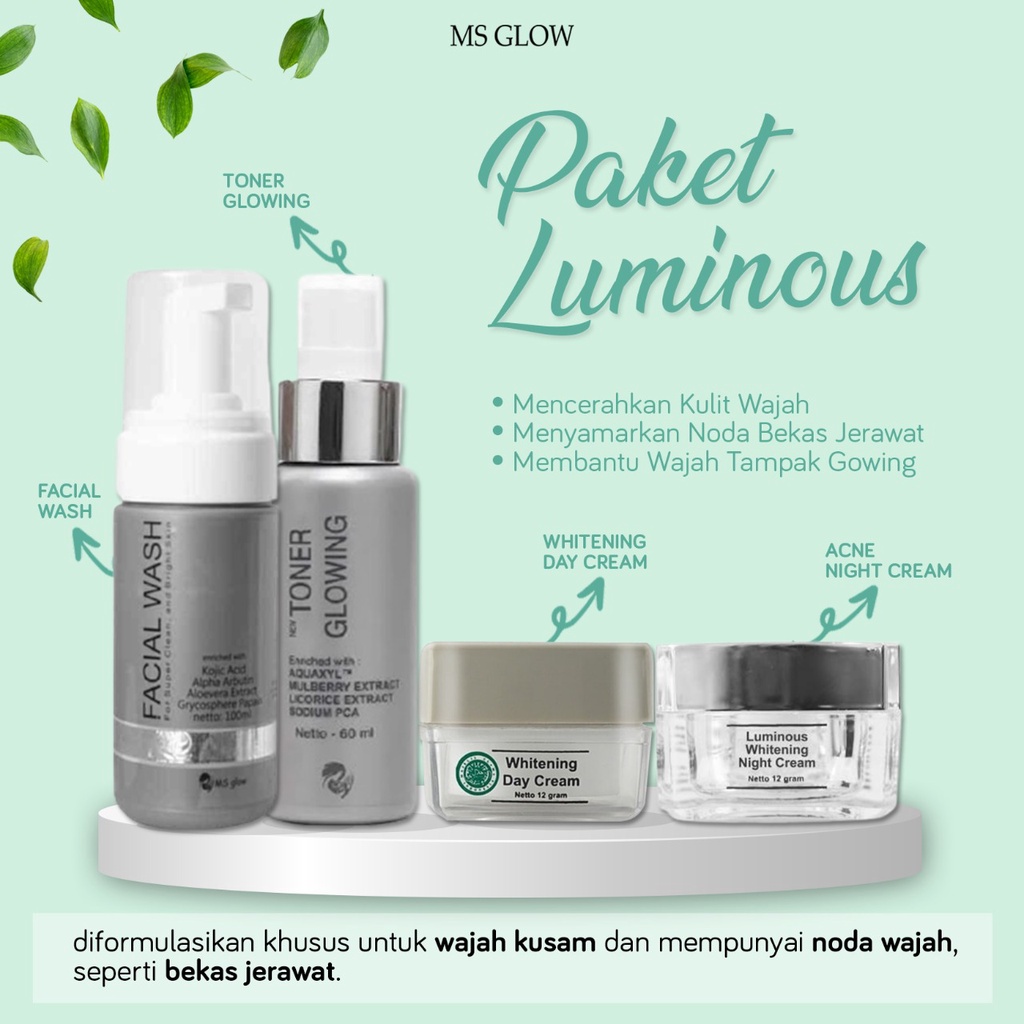 Ms Glow Paket Luminous Skincare Ms Glow Luminous Series Original 100%