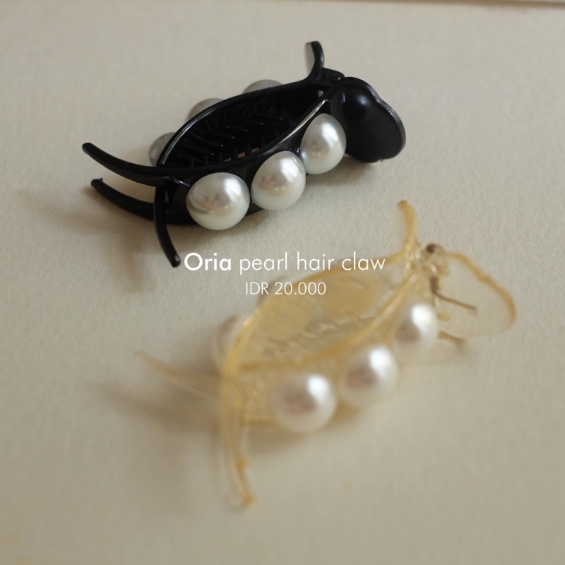 Ark.co - ORIA pearl hair claw jepit rambut wanita mutiara