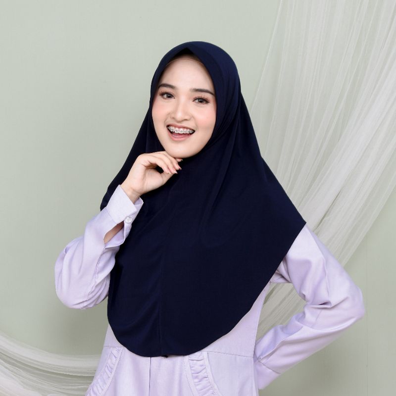 Jilbab Instan Jersey Pinguin Khimar Pet Antem Kerudung Bergo