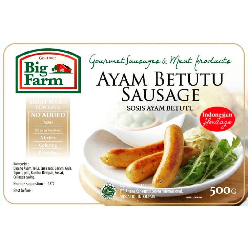 Big Farm Ayam Betutu Sausage Sosis NO MSG 7pcs 500g