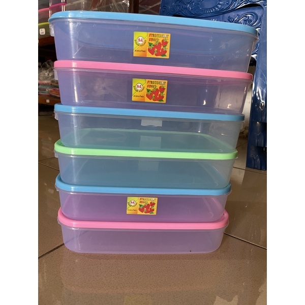 Toples plastik segi/ tempat makan plastik/ kotak serbaguna/ tepak aneka ASA 2100ml