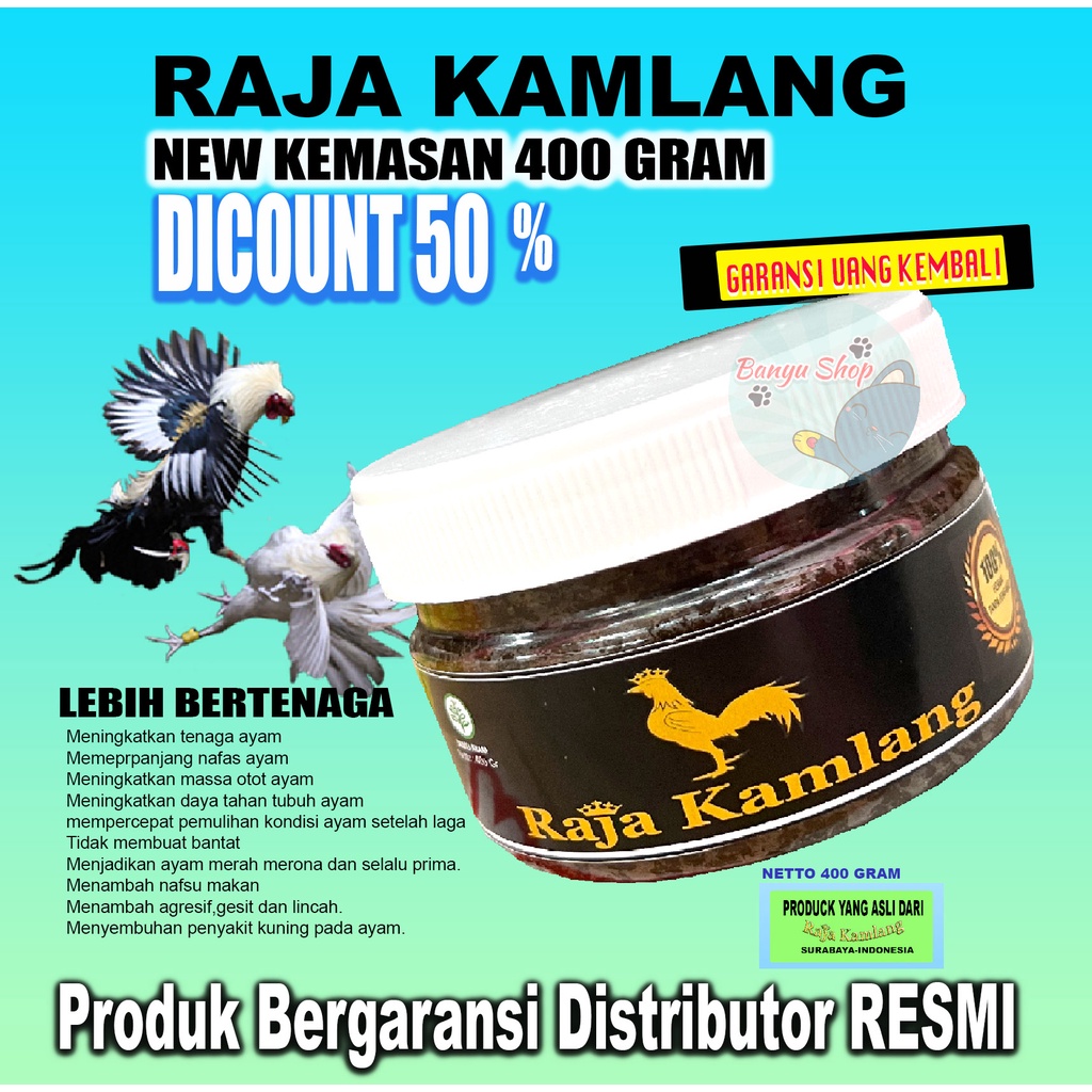 NEW 400 GRAM-RAJA KAMLANG JAMU AYAM- JAMU HERBAL AYAM RAJA KAMLANG-DOPING AYAM ADUAN-VITAMIN AYAM