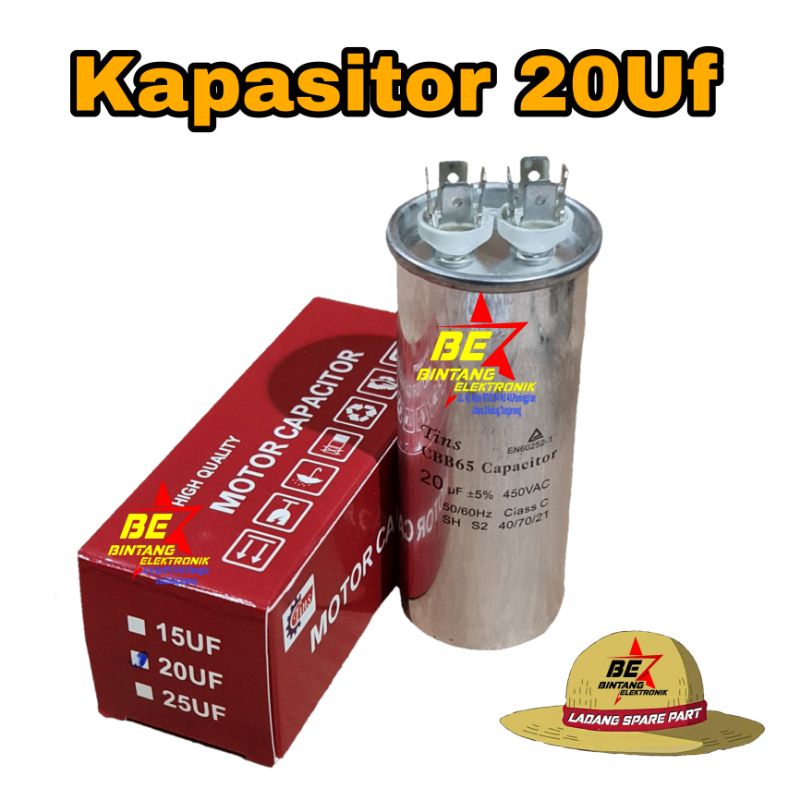 Capasitor Ac 20 Uf Tins Kapasitor 20uf Mikro Farad