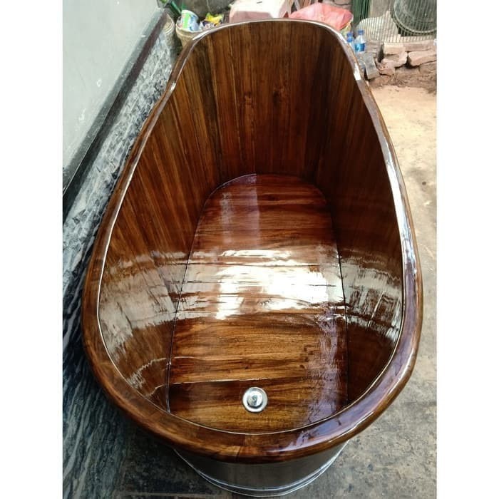 Bathtub Kayu Jati Handmade P150cm Klasik