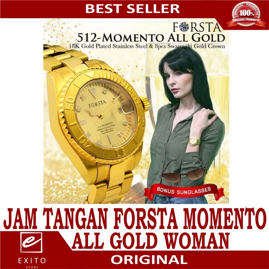 Jam Tangan Forsta 512 Momento All Gold Woman