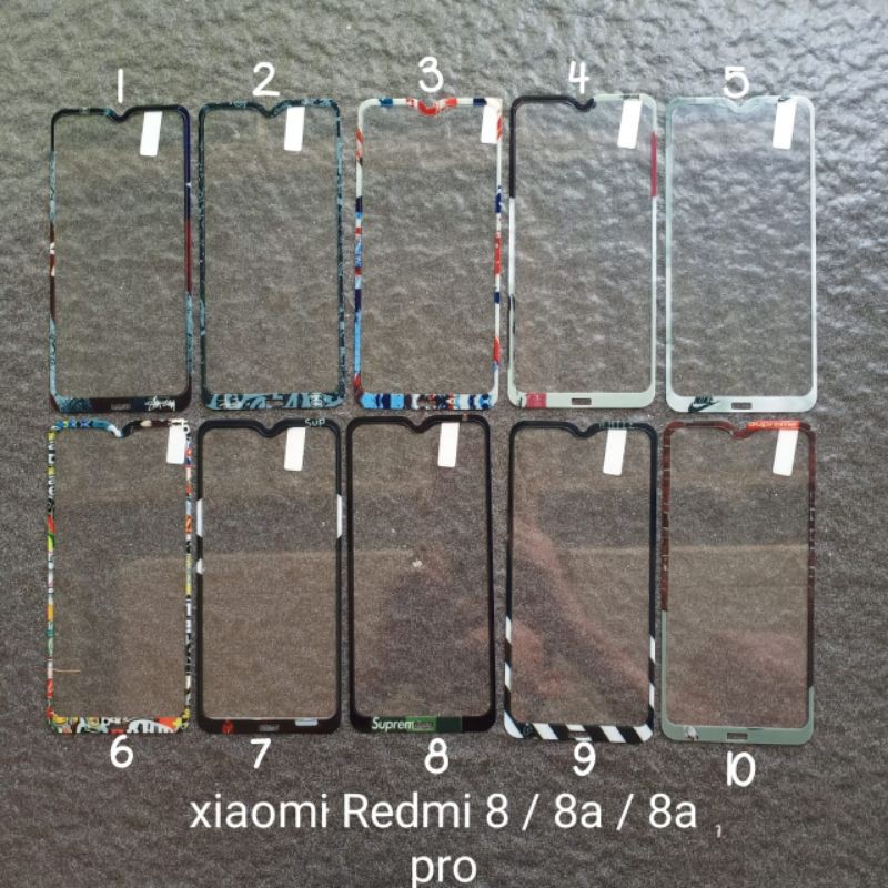 Tempered glass gambar Xiaomi Redmi 8 8A 8A pro ( 4 motif ) motif karakter anti gores kaca screen