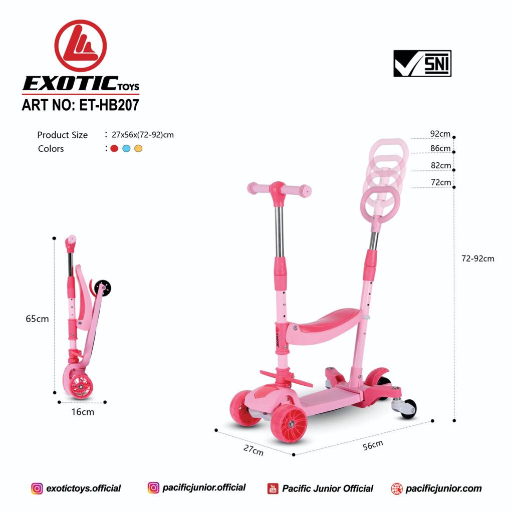 Skuter Anak Exotic HB 006 206 207 Musik HB006 HB206 HB207 Pacific Sekuter Otopet Otoped Scooter