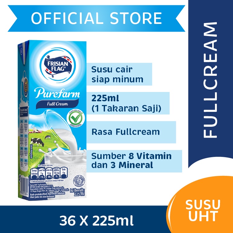 

Frisian Flag UHTM Fullcream Carton Pack 36x225ml