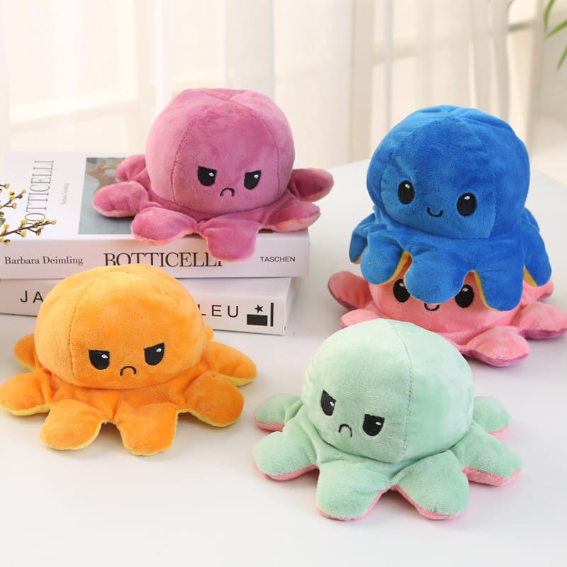 Boneka Gurita Octopus Halus Bolak Balik Dua Sisi Reversible Boneka Lucu Terbaru Kekinian Modern Doll