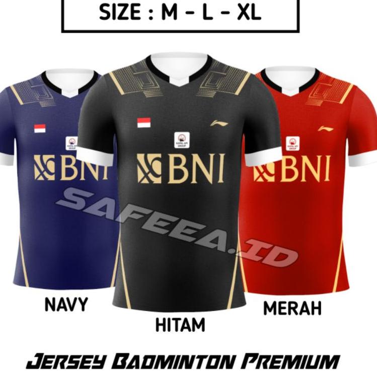 Baju Badminton Jersey Batminton Atasan Bulu Tangkis Kaos Bulutangkis LINING BNI SUDIRMAN "Wnj31au22ν