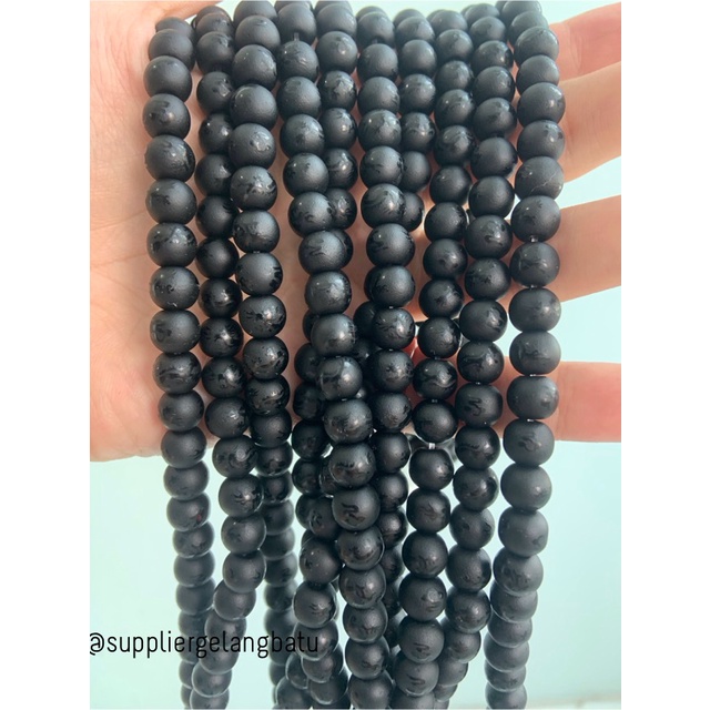 renceng batu hitam naga blackstone doff 8mm dragon bead bahan premium