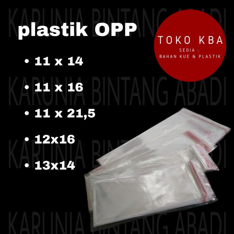 Kantong plastik OPP | plastik seal | plastik lem 11x14, 11x16, 11x21,5, 12x16, 13x14