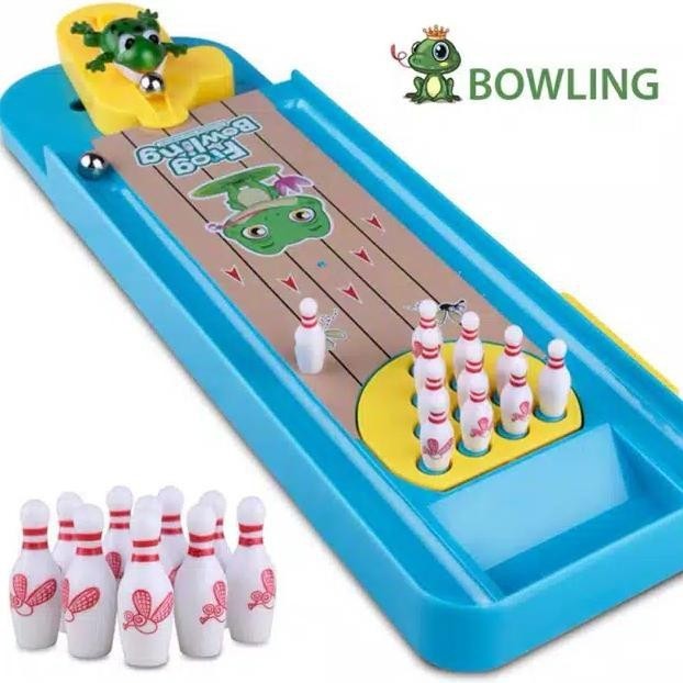 MOMBABY1 Mainan Edukasi anak Bowling frog / Kado Mainan Anak bowling kodok