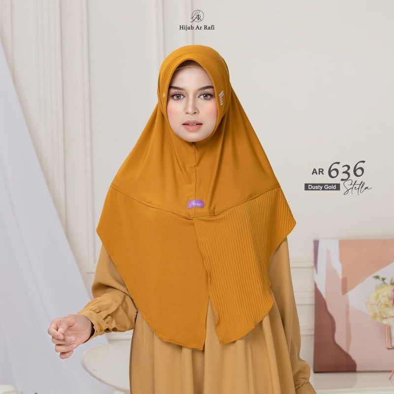 Arrafi Hijab Kode AR 636 | Kerudung Jilbab Bergo Pet Antem Variasi Plisket Original Arrafi