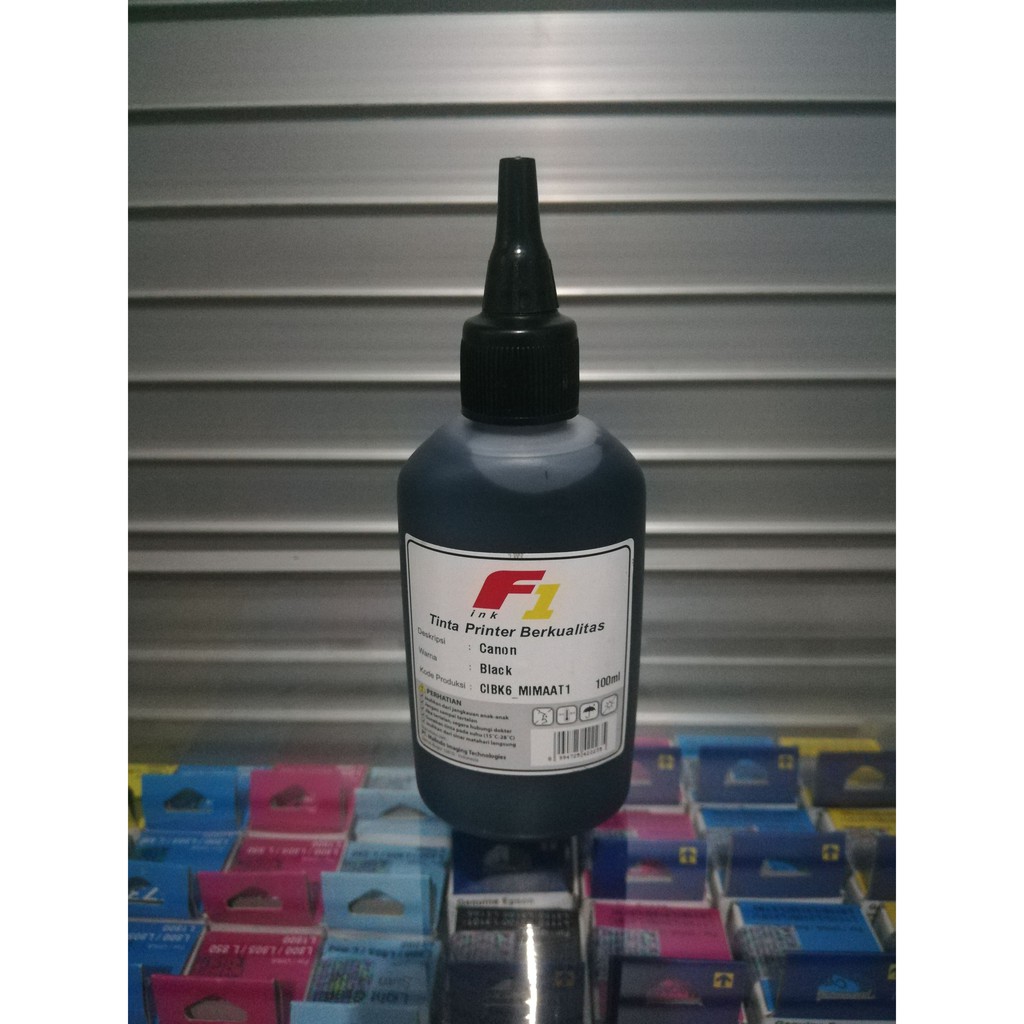 Tinta Refill Dye Base F1 Black hitam 100ml Printer Canon IP2770 MP237 MP258 MP287 MX397 G1000 G2000