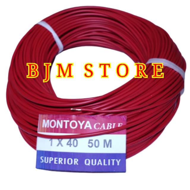 KABEL SERABUT TUNGGAL 1 X 40 MONTOYA 1ROLL 50M MERAH