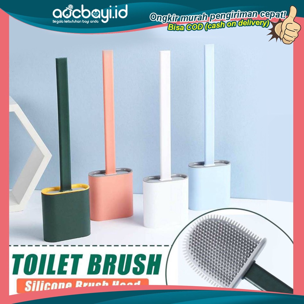 ☀ACCBAYI.ID☀ ACC0037 Sikat Toilet Silikon Dengan Wadah / Sikat WC Silikon / Brush Toilet Silicone