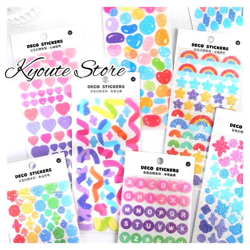 

Sticker Sheet Deco Glitter Cute Party Ribbon Scrapbook DIY Bujo Journal HP Planner Diary