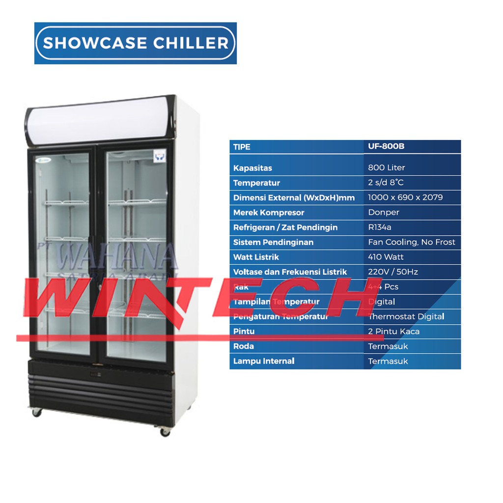 Jual STARCOOL UF-800B SHOWCASE 2 DUA PINTU - DISPLAY COOLER 2 PINTU ...