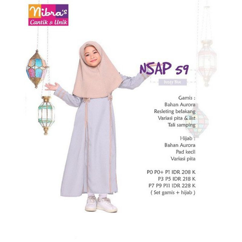 [SALE 50%] PROMO 100.000 SETELAN GAMIS DAN HIJAB ANAK NIBRAS NSAP 059 STOK TERBATAS TERMURAH