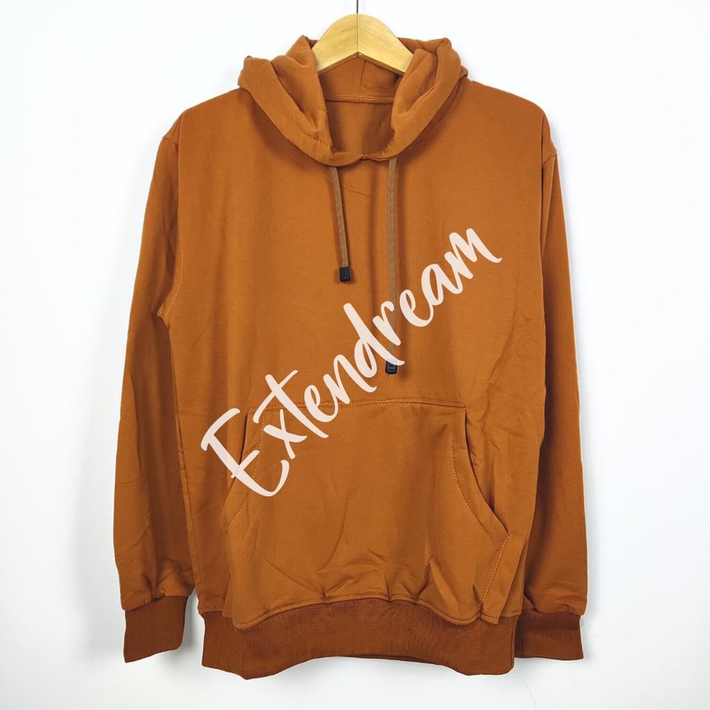 Extendream Jaket Sweater Hoodie Jumper Fleece Polos Premium Warna Kuning Tua Mustard Kuning Kunyit U